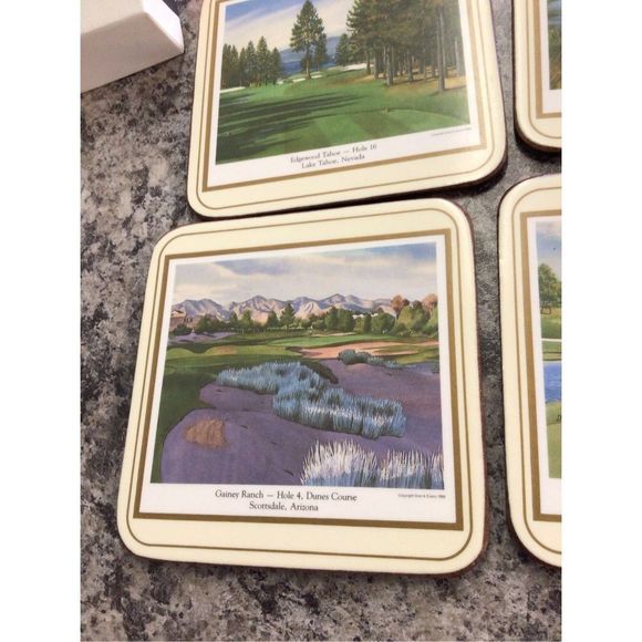 Vintage Pimpernel Deluxe Finish Traditional Collection 6 PC Coasters Original Bo - Picture 9 of 15